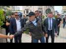 President Macron and his wife in casual dress in Le Touquet after voting