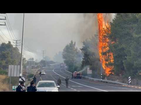 Fires erupt in northern Israel after rockets fired from Lebanon