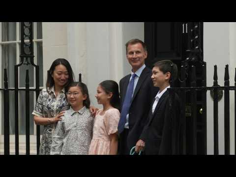 Outgoing UK Finance Minister Jeremy Hunt leaves Downing Street