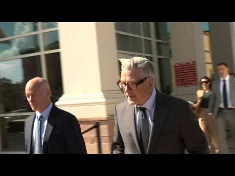 Alec Baldwin leaves court after first day of manslaughter trial over deadly film set shooting