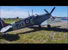 Le chasseur spitfire de la Royal Air Force a fait escale à l'aéroport de Calais-Marck