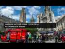 Incendie maîtrisé sur la flèche de la cathédrale de Rouen, enquête en cours