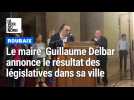 Le maire de Roubaix Guillaume Delbar annonce le résultat des législatives dans sa ville