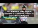VIDÉO. Tour de France. Tadej Pogacar remporte la 4e étape en solitaire et reprend le maillot jaune