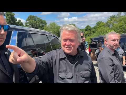 Trump advisor Bannon greets supporters and reports to jail in Connecticut