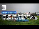 Nuits secrètes : les festivaliers s'installent au camping sous la pluie