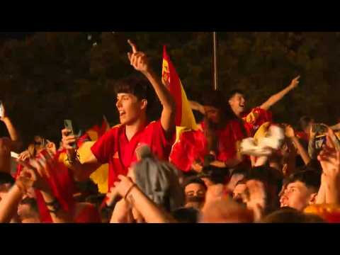 Fans celebrate in Madrid after Euro 2024 victory