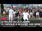 Le relais de la flamme olympique des JO 2024 à Nogent-sur-Seine dans l'Aube