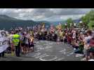 Paul Lapeira qui profite de l ambiance du public français dans la montée vers le Puy Mary