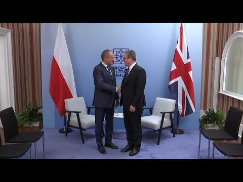 British PM Keir Starmer meets with Polish PM Donald Tusk at EPC Summit