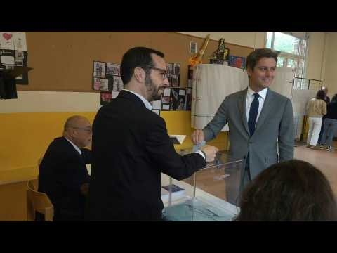 Elections: French PM Gabriel Attal votes in Vanves