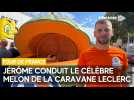 Jérôme conduit le célèbre melon de la caravane Leclerc du Tour de France 2024