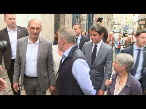 French PM on campaign trail alongside Eric Woerth in Oise