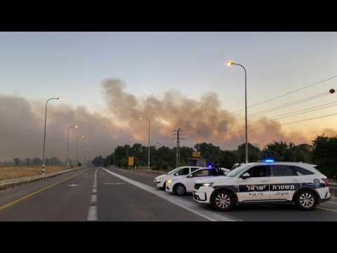 Smoke rises above Israel-annexed Golan Heights after rockets from Lebanon