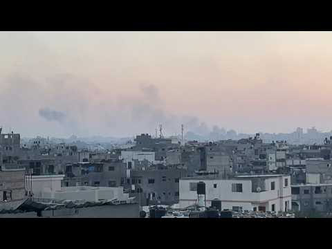 Smoke billows following Israeli strikes on Gaza City