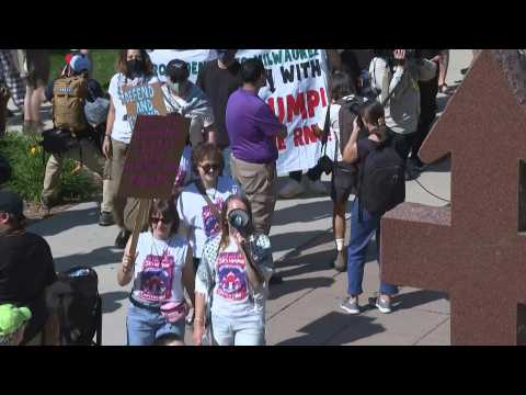 Protest in Milwaukee, Michigan, on first day of Republican convention