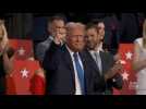 Donald Trump returns to the Republican Convention floor on second day
