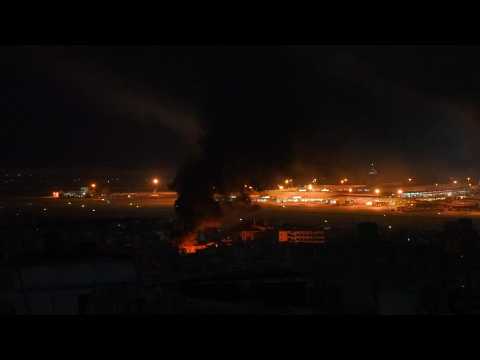 Smoke billows after Israeli strikes near Beirut airport