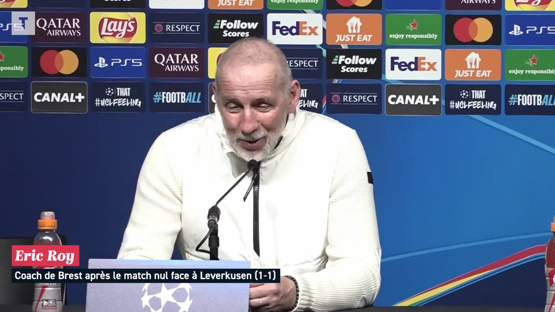 Brest - Leverkusen : « La qualification est dans notre tête depuis notre première victoire », avoue Éric Roy après le match nul [Vidéo]