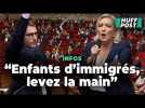 Léaument demande aux descendants d'immigrés de lever la main, Le Pen répond « Bardella »