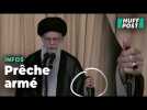 Ali Khamenei, le guide suprême d'Iran, met en garde Israël fusil à la main