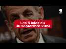 VIDÉO. Les 5 infos du 30 septembre 2024