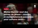 VIDÉO. Michel Barnier veut des peines de prison « courtes et immédiatement exécutées pour certains délits 