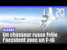 Un avion de chasse russe frôle l'accident avec un F-16 américain #SHORTS