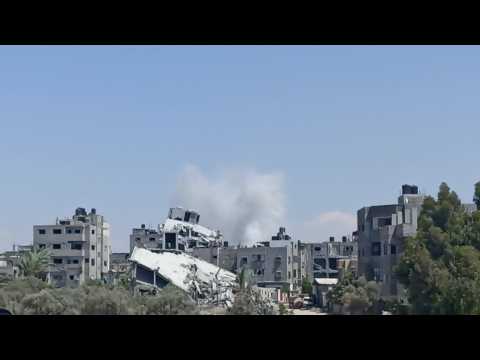 Smoke rises following Israeli strike on central Gaza's Bureij camp