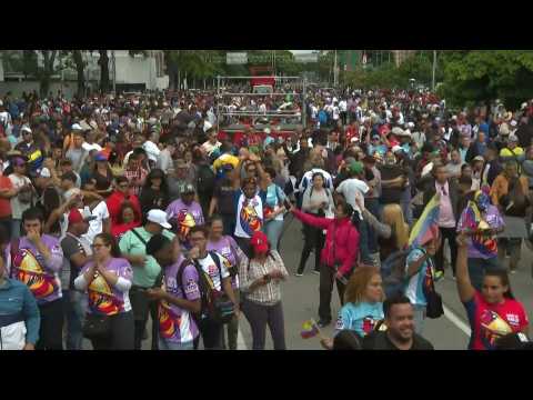 Venezuelan gather in pro-governmental rally supporting President Maduro