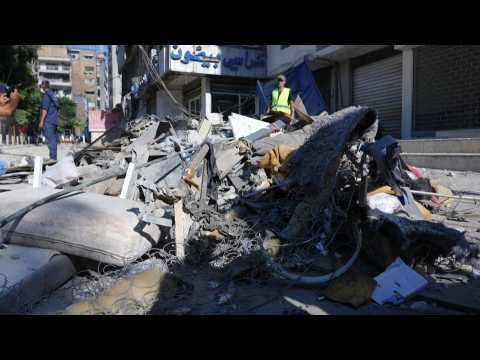 Destruction the day after deadly Israeli strike on south Beirut