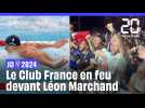 J0 2024 : Le Club France en feu devant la finale de Léon Marchand ! #shorts