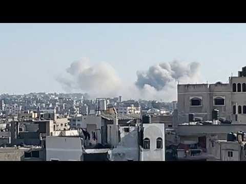 Smoke rises following Israeli strike on the northern Gaza Strip