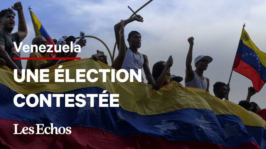 Illustration pour la vidéo Vague de protestations à Caracas après la réélection contestée de Maduro