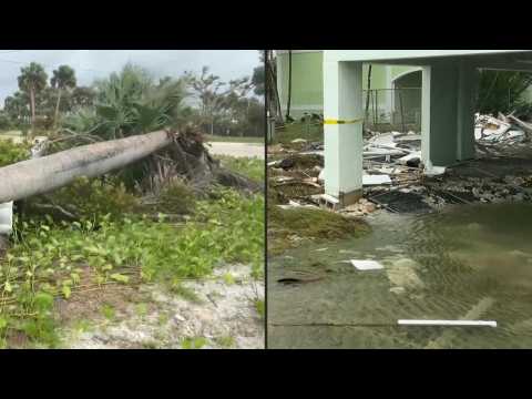 Damages in Fort Myers Beach as hurricane Debby hits Florida coast