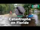 Poissons dans la rue et policiers en bateau, la Floride submergée par la tempête Debby