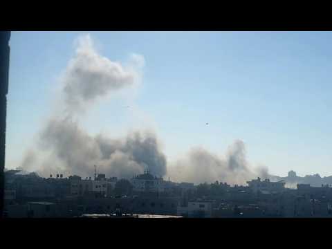 Smokes rises following Israeli strike on Gaza City