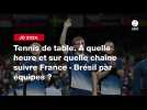 VIDÉO.JO 2024 - Tennis de table. À quelle heure et sur quelle chaîne suivre France - Brésil par équipes ?