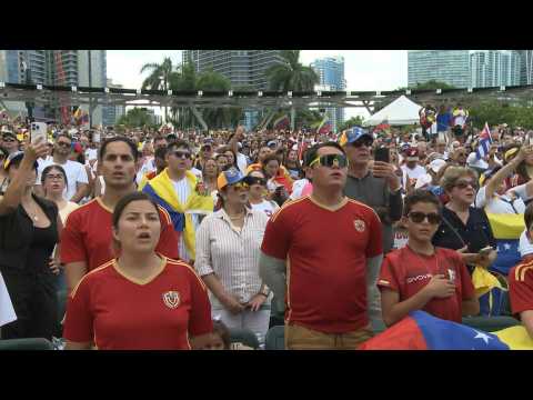 Miami: Hundreds protest in support of the Venezuelan opposition