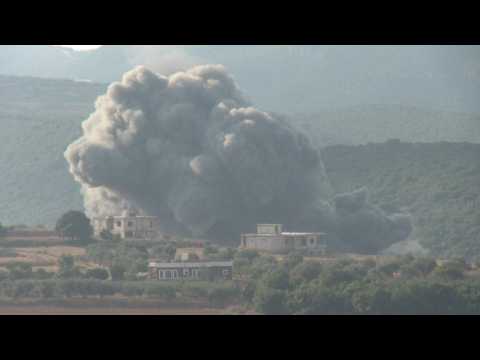 Smoke billows over south Lebanese village after Israeli airstrike