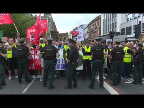 Anti-racist counter-protest in Belfast in response to anti-immigration demonstration