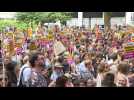 Anti-far right protest outside Reform UK party HQ in London