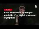 VIDÉO. JO 2024 : Léon Marchand, quadruple médaille d'or, éteint la vasque olympique