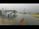 Torrential rain floods streets after Typhoon Shanshan hits Japan