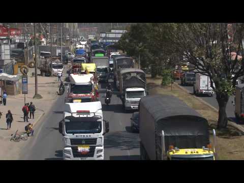 Truckers protest in Bogota as government announces diesel hike