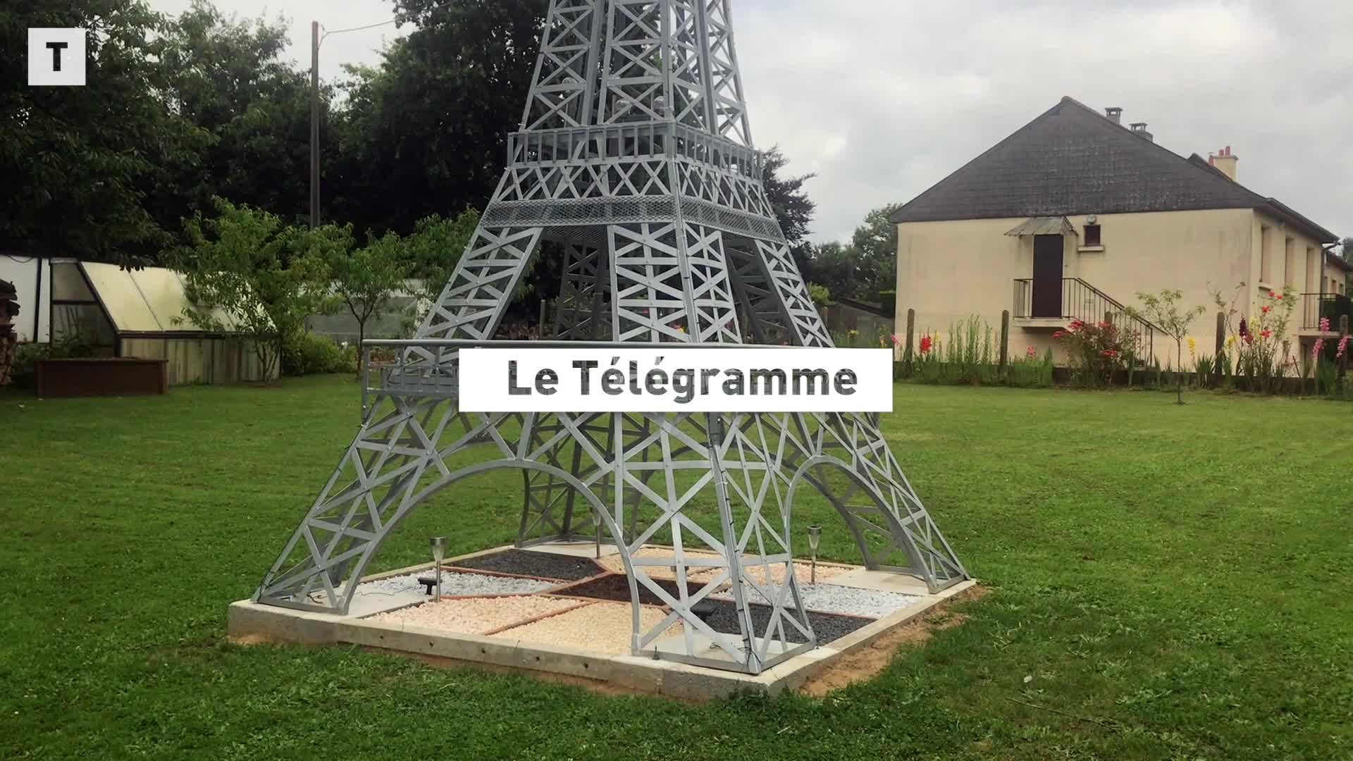 Pour les JO, ce Breton a construit une tour Eiffel dans son jardin