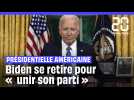 Présidentielle américaine 2024 : Biden explique son retrait et dit sa volonté d'« unir son parti »