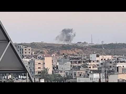 Smoke rises following Israeli strikes on Jabalia in northern Gaza