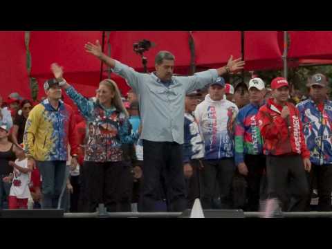 Venezuela's Maduro arrives at final campaign rally in Caracas