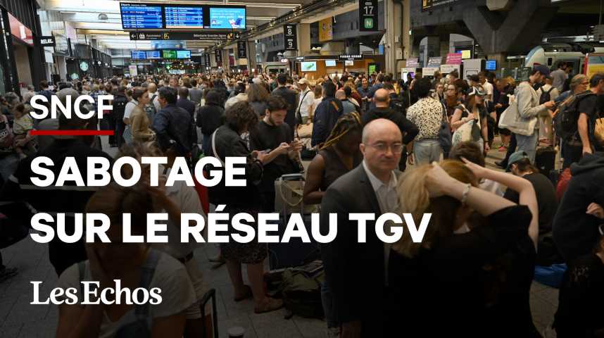 Illustration pour la vidéo La SNCF victime d'une « attaque massive » sur le réseau TGV le jour de la cérémonie des JO